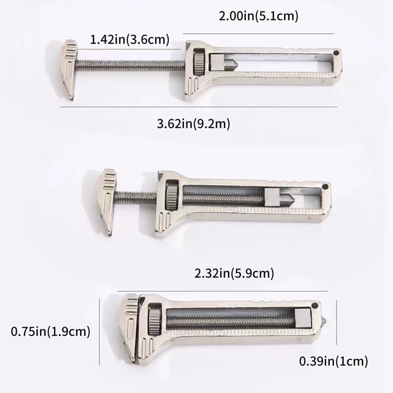 Mini Multitool Wrench,Mini Multitool Schraubenschlüssel,Compact Titanium Multitool, Mini Multifunktionaler Schraubenschlüssel, Flaschenöffner,Bieröffner, Nagelzieher, Verstellbares Multitool (2PCS)