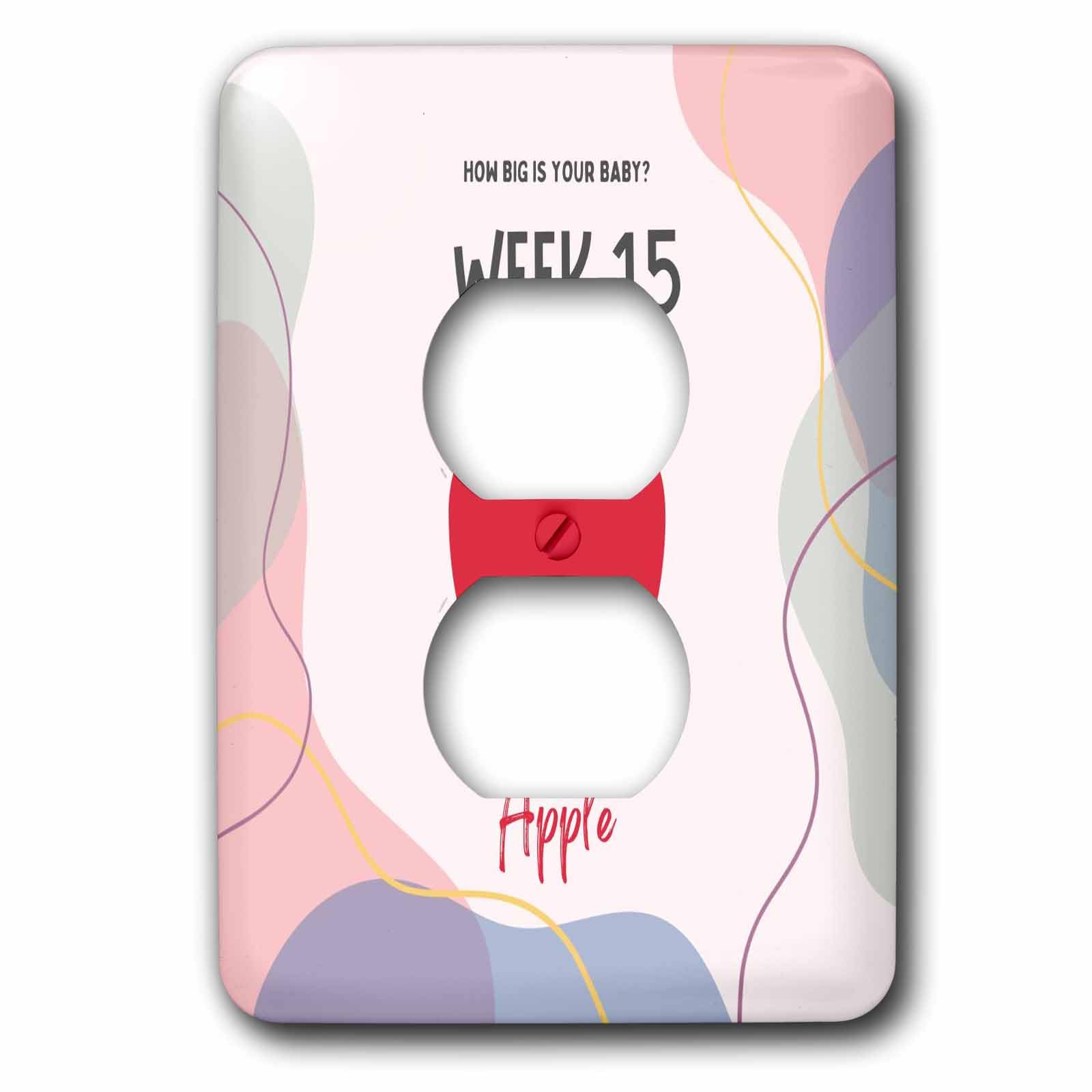 3dRose Image of Apple how big is your baby week 15 - Light Switch Covers (lsp-388467-6)