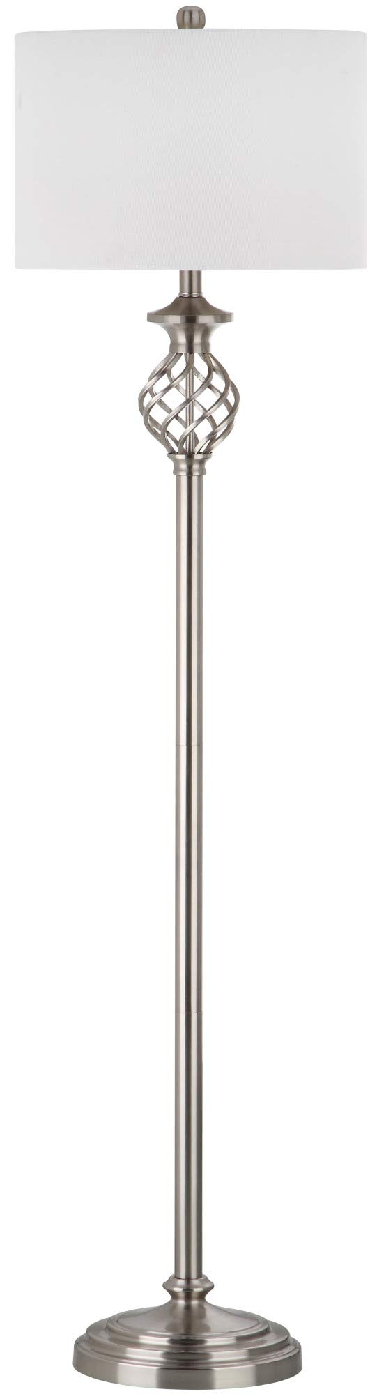 SAFAVIEH Lighting Collection Sophia Farmhouse Nickel 60-inch Living Room Bedroom Home Office Standing Floor Lamp (LED Bulb Included)