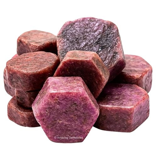 Image of Amazing Gemstone 2 Pieces Ruby Raw Crystals and Healing Stones, Natural Rocks for Tumbling and DIY Raw Stones and Crystals