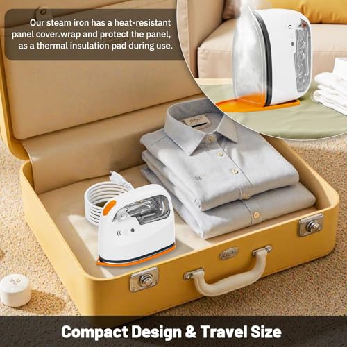 Image of Travel Steamer for Clothes 2 IN 1 Steamer and Iron Wrinkle Remover Handheld Fabric Steamer1000W 30s Fast Heat-up Travel Garment Steamers with 2 Steam Modes and 1 Iron Mode 230ml WaterTank for Only120V