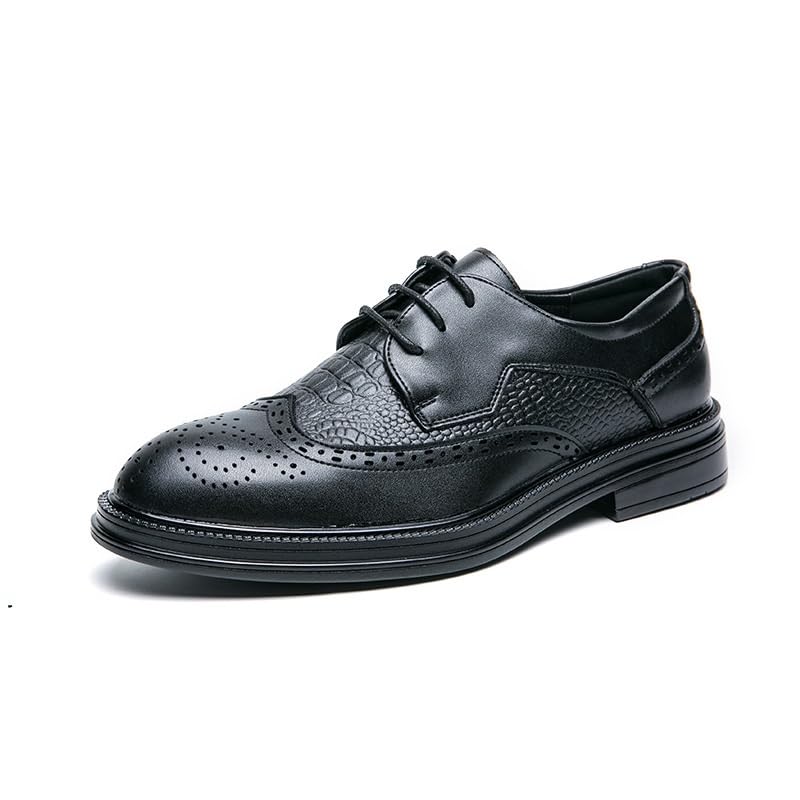 Men's Genuine Leather Oxford Shoes Breathable Comfortable Business Lace-Up Softsole Walking Derby Dress Shoes