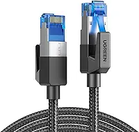 Cabo de Rede Cat8 F/FTP Rj45 Ethernet 1 M Preto Macho/Macho Velocidade Transferência até 40Gbps Conexão Plug and Play Cabo LAN Blindagem Interna MPOWER