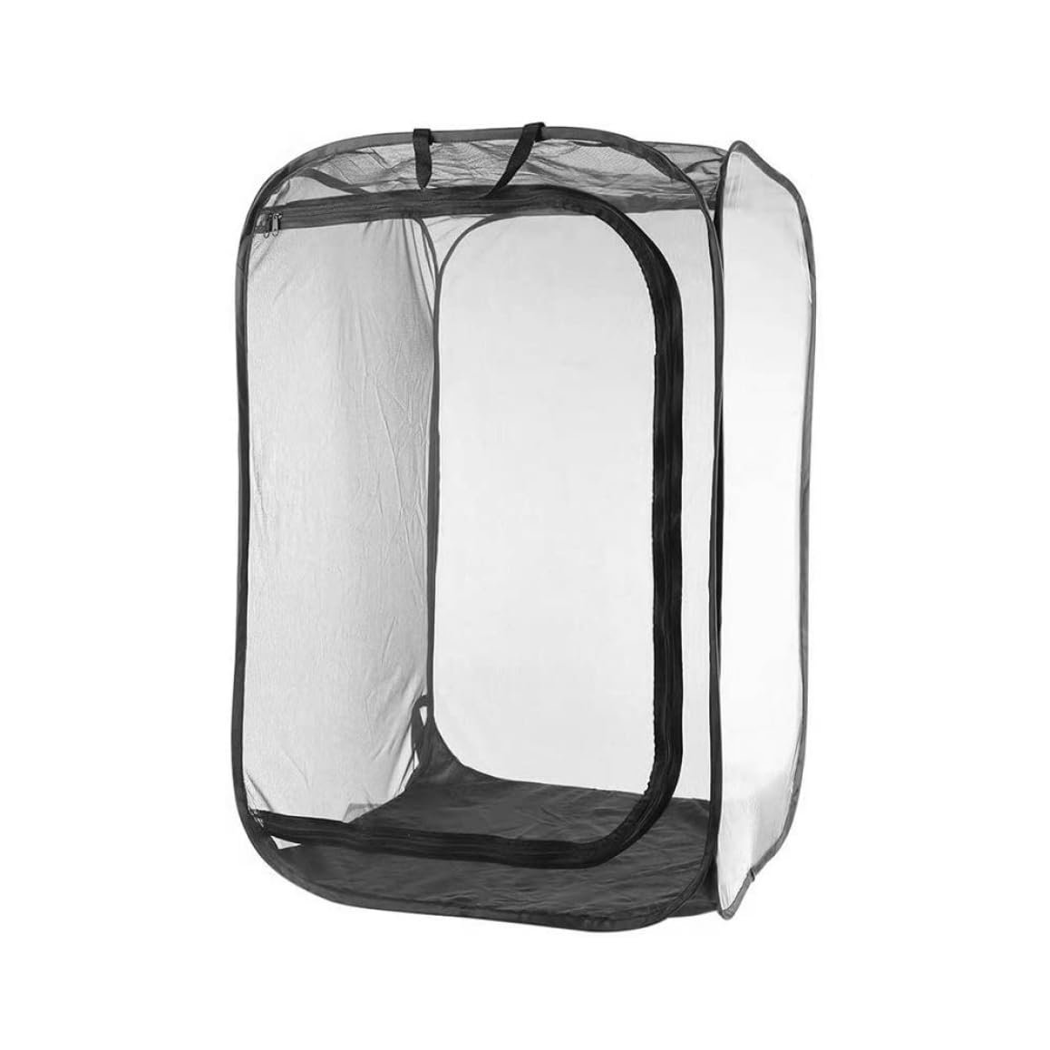 Insektenkäfig, Schmetterlingskäfig, 40, 6 x 40, 6 x 61 cm, zusammenklappbares transparentes Schmetterlingshaus mit Reißverschluss und Griff für die Aufzucht von Schmetterlingen