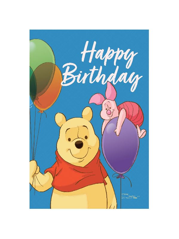 Flagology.com, Disney Happy Birthday Balloons Pooh & Piglet – Garden Flag 12.5" x 18", Outdoor Flag, Exclusive Premium Fabric, Officially Licensed