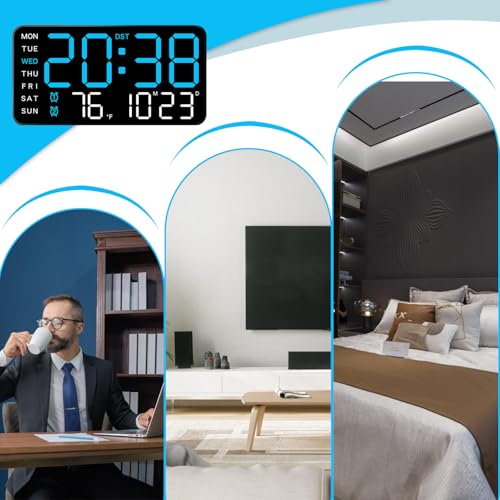 Décoration d'intérieur multifonction avec horloge murale Del lisible - 5
