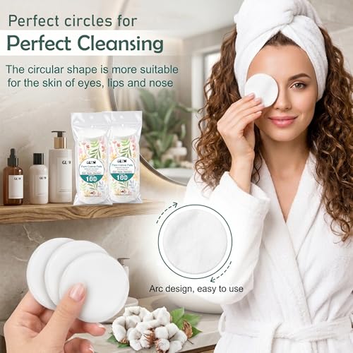 Image of GLUN 500 Piece Makeup Remover Puff, Cleaning Sponge Makeup Remove Pads for Body, Face Cleansing Tool for Beauty & Cleaning