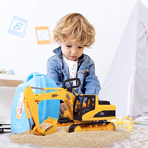 Liberty Imports Oversized Construction Excavator Kids Toy Play Truck, Large Digger Vehicle For Boys With Realistic Movable Claw, Tracks 1:22 Scale Model #TOP4