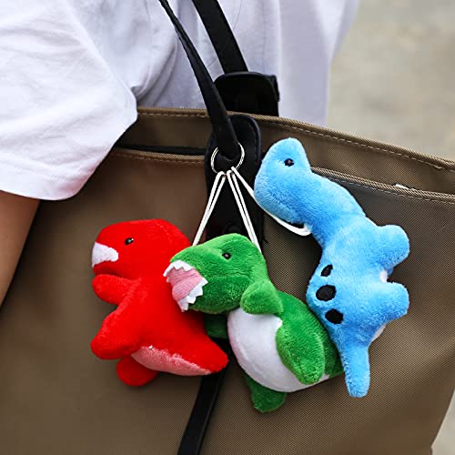 16 Pack Plush Dinosaurs Bulk, Mini Dinosaur Figures Assortment Keychain Toy, Soft Dino Stuffed Animal Set Gifts For Kids, Easter Basket Stuffers, Goody Bag Filler, Doll Machine, Toddler Party Favors #TOP2