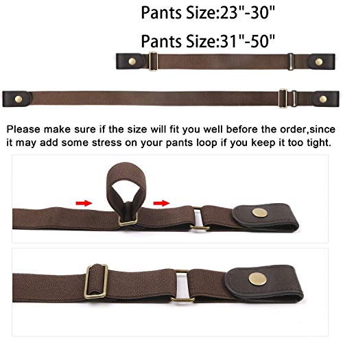 Image of WERFORU No Buckle Stretch Belt for Women and Men Elastic Waist Belt up to 72 Inches for Jeans Pants
