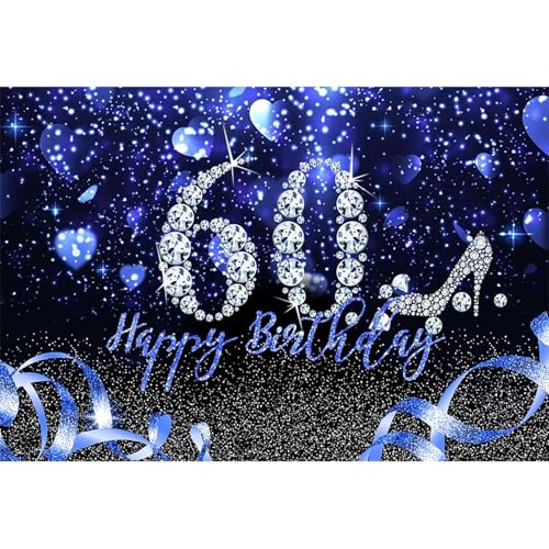 Toile de fond photo 60 ans bleu roi pour créer un photobooth d'anniversaire inoubliable