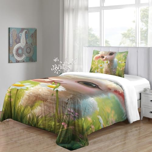 Housses de couettes moutons anti-transpiration en microfibre douce