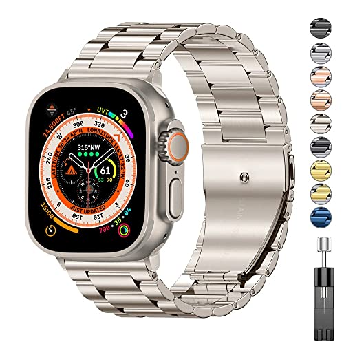 Bracelet Apple Watch Ultra Acier Inoxydable Idéal pour Réunions d'Affaires et Bureau 45mm