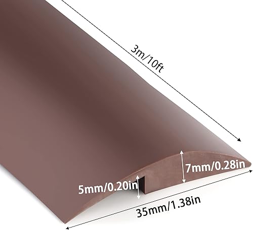 Miniatura 3 de Tira de transición de piso de 9.8 pies, borde de transición de alfombra a azulejos, adecuado para umbral de puertas (altura de la cubierta dentro de