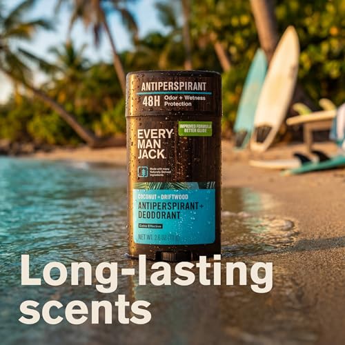 Image of Every Man Jack Antiperspirant Deodorant for Men, Coconut Driftwood, 2pk