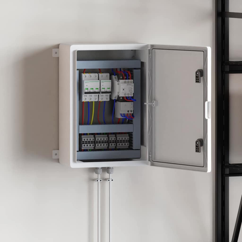 vidaXL Armario de Control Gris 42 x 19,5 x 50 cm Plástico ABS, Gabinete Moderno, solución Duradera para Herramientas, Organizador Elegante para Espacios Interiores y Exteriores