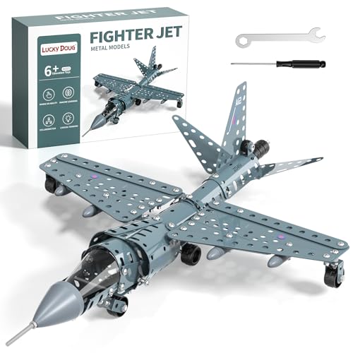 Lucky Doug STEM Building Projects Model Airplane Jet Set - Building Toys for Kids Ages 8-12, Assembly Science Kit for Boys 8 9 10 11 12 Years Old