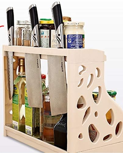 2Tier Kitchen Cabinet Spice Rack Organizer,Standing Rack Kitchen Countertop Storage Organizer Shelf Holder,By Cq acrylic