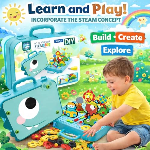 Image of The Little Ones Mechanical Toys - Construction Toys For Kids Aged 3+ Years Old,Stem Toys,Diy Kit,Best Birthday Gift For Boys & Girls,Educational Games[Junior Builder Construction Set-40+Models-232 PCS