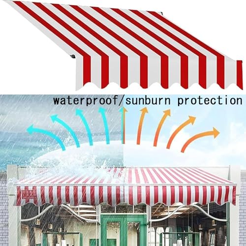 Tela de repuesto para toldo exterior de patio a rayas de poliéster impermeable 7