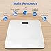 Scales for Digital Weight - 4 High Precision Sensors Body Weight Scale with Step On & Auto Calibrated & Auto ON/OFF Technology, Wide Sturdy Tempered Glass, Round Corner Design, 400