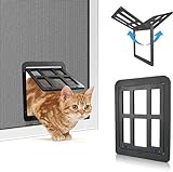 PANNEAU DE FERMETURE: La porte for animaux à 2 voies offre aux propriétaires d'animaux la possibilité d'enclencher un panneau de fermeture de l'intérieur for un contrôle pratique des allées et venues de leur animal.
