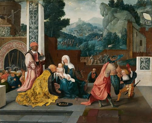 Lienzo moderno de Jan Van Scorel pintura vintage con retratos artísticos de 60x90cm