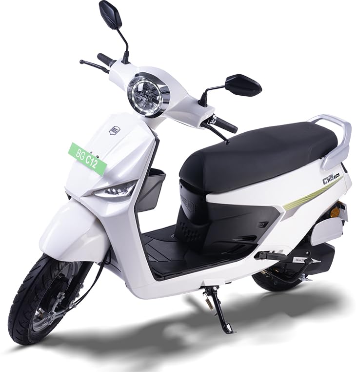 Image of BG C12i Ex Electric Scooter With Charger, Pearl White (Advance Booking for Ex-Showroom)