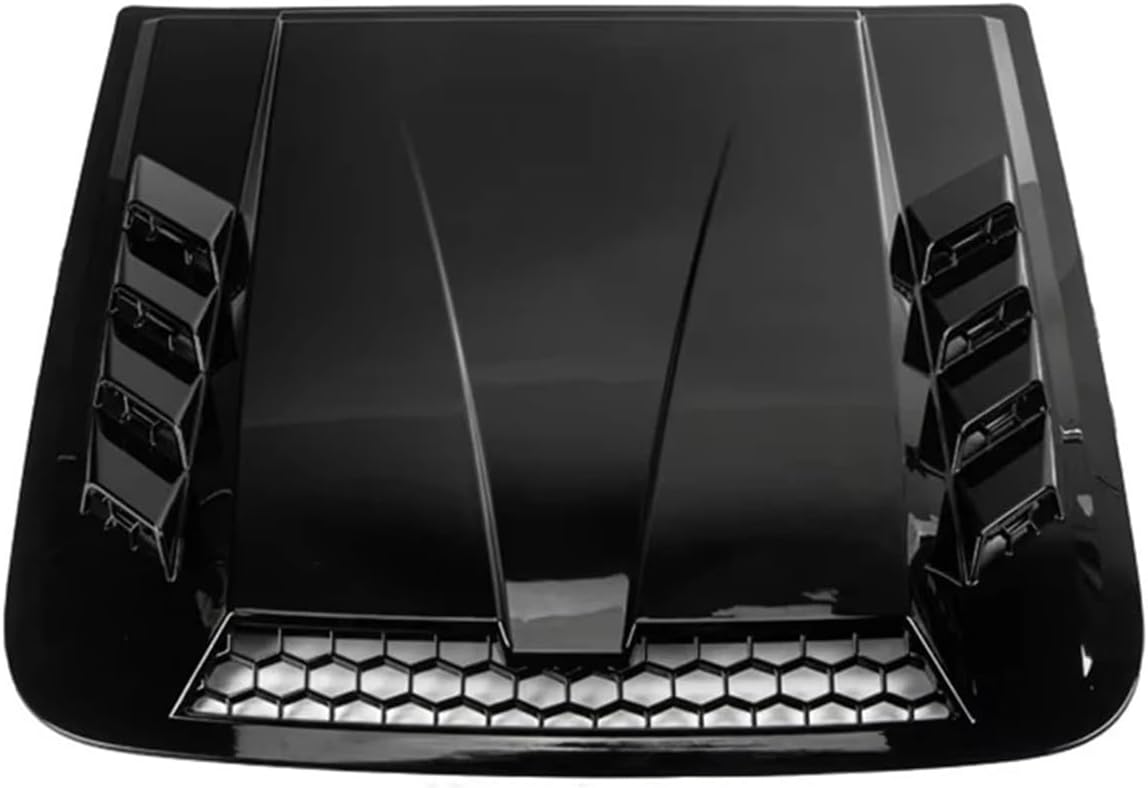 Decoration Glossy Black Car Hood Decorative Stickers Universal Front Engine Air Flow Intake Hood Scoop Vent Bonnet Cover Accessory Light