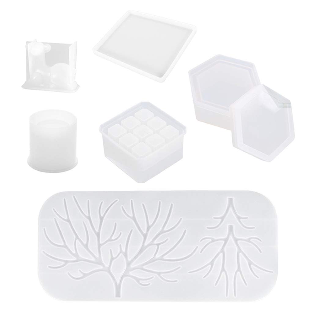 1 set di stampi in resina epossidica a forma di cervo per trucco e gioielli, vassoio in silicone