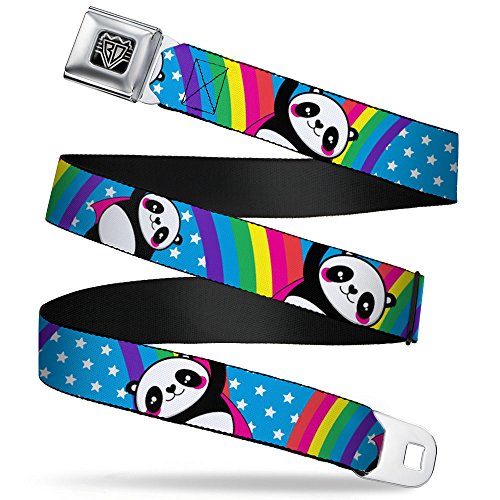 Cinturón con hebilla de cinturón de seguridad de pandas arcoíris ajustable XL