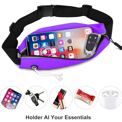 Image of Running Belt Fanny Pack Men and Women Slim Running Bag Money Belt | Lightweight，Waterproof Soft Material，Adjustable Elasticated Belt，Reflective Strip，Running Essentials，Best Gifts