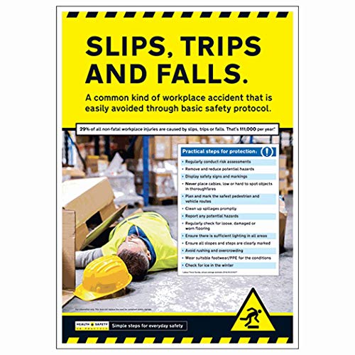 Panneau Slips Trips and Falls A2 Vsafety pour couloir atelier
