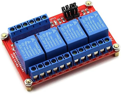DZS Elec 12V 4 Channel High/Low Level Trigger with Optical Isolation Relay Module Fault Tolerant Design Load AC 0-250V/10A DC 0-30V/10A Circuit Switch Board