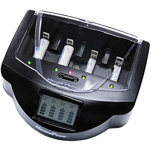 MaximalPower FC999 Universal Rapid Charger for Alkaline, RAM, Ni-MH, Ni-CD, AA, AAA, C, D, 9V Batteries,Black Cover