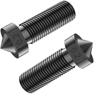 APAAZO 2pcs E3D Volcano Hard Steel Nozzle Brass M6 Thread 3D Printer Hotend Volcano Nozzle 0.2mm-1.2mm For 1.75mm Filament (Color : Hard Steel, Size : 2pcs 1.2mm 1.75mm)