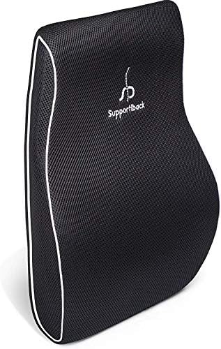 Supportiback Seat Support Posture Therapy Memory Lumbar Back Support Cushion - Ergonomic Back Chair Pillow and Lumbar Support Cushion for Home, or Office - Car Lumbar Support for Travel Pain Relief