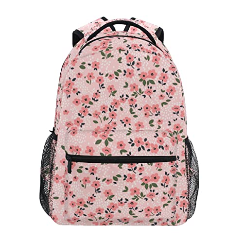 Sac à dos voyage à imprimé floral rouge pour le lycée et les loisirs