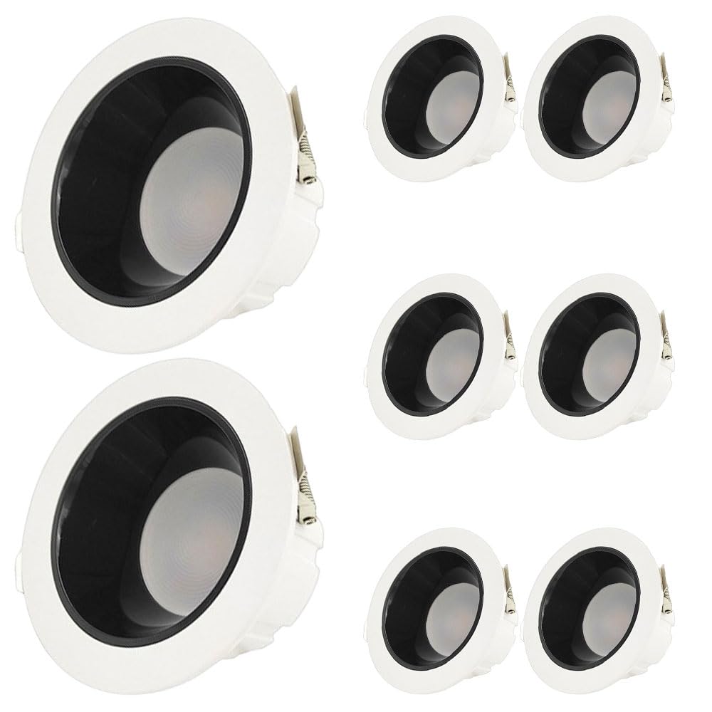 JKJZSALJ 3.4 Inch Round Luminaire,10 Pack Led Recessed Light Fixtures Ceiling Lights,3Cct Selectable 3000K/4000K/6000K,Cri 90+,Simple Retrofit Installation - No Flicker,Black-4000K