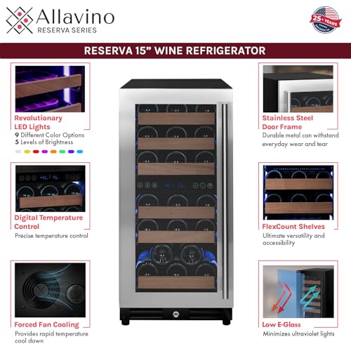 Image of Allavino Reserva Series 30-Bottle Dual Zone Built-in Wine Cooler Refrigerator