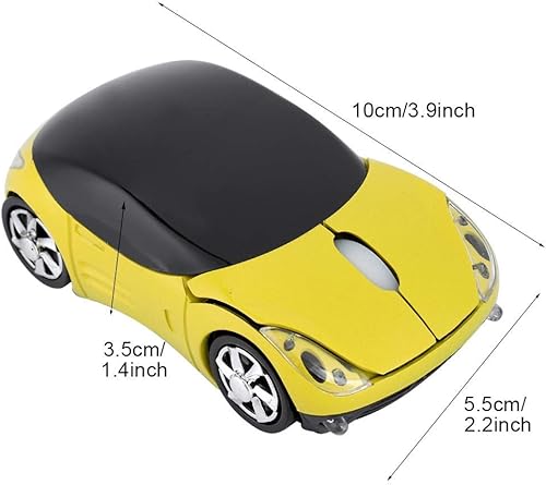 Miniatura 8 de ASHATA Mouse inalámbrico de 2.4G para automóvil con receptor USB de 1600 DPI ratón óptico para PC, computadora portátil, tableta, mouse lindo de