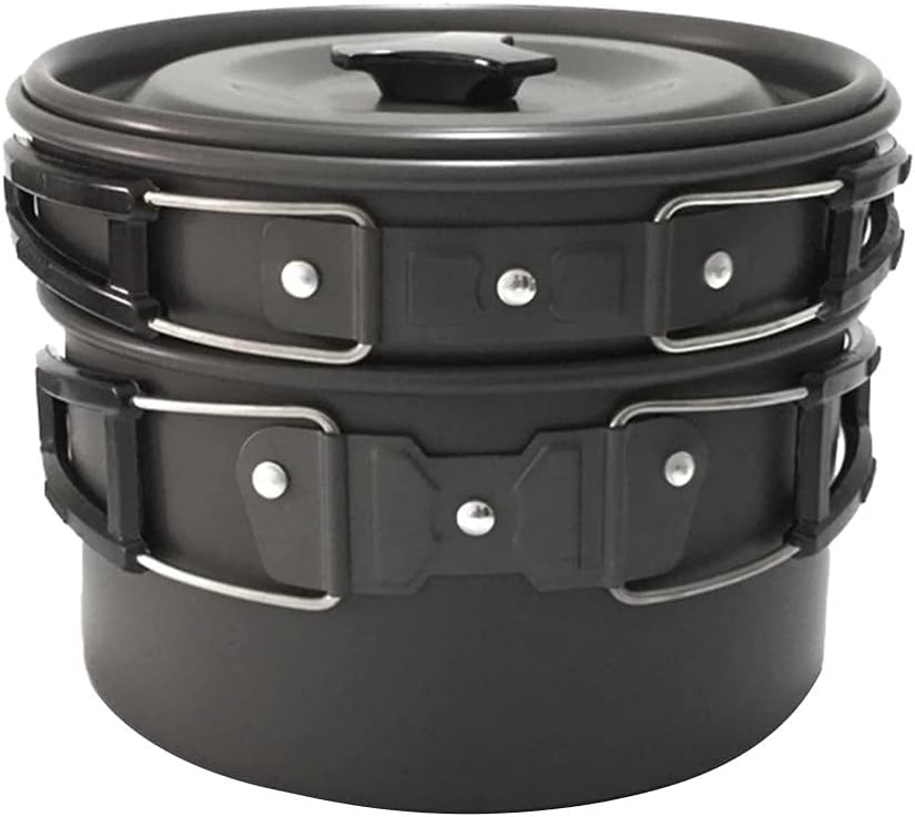 Picnic Camping Cookware Ultra- Light Portable Outdoor Water Kettle Pan Pot Travel Aluminum Cooking Kits Utensils Hiking Picnic (Color : A) (B)