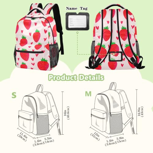 Sac à dos d'école fraises étanche et résistant de taille Medium - 3