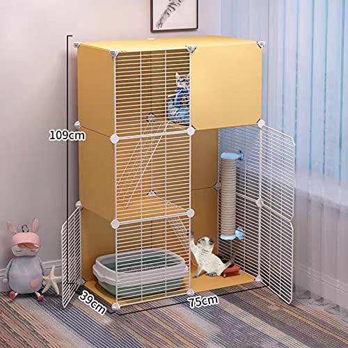 Cage pour chat en fil de fer robuste, parc intérieur modulable idéal pour 1 ou 2 chats - 7