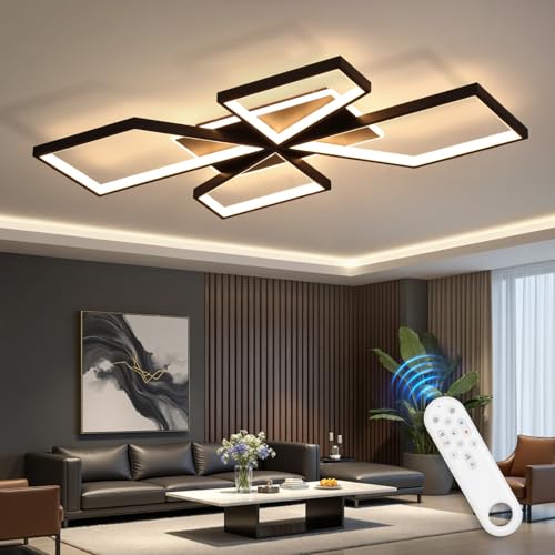 Plafonnier LED OTREN avec télécommande et intensité réglable noir