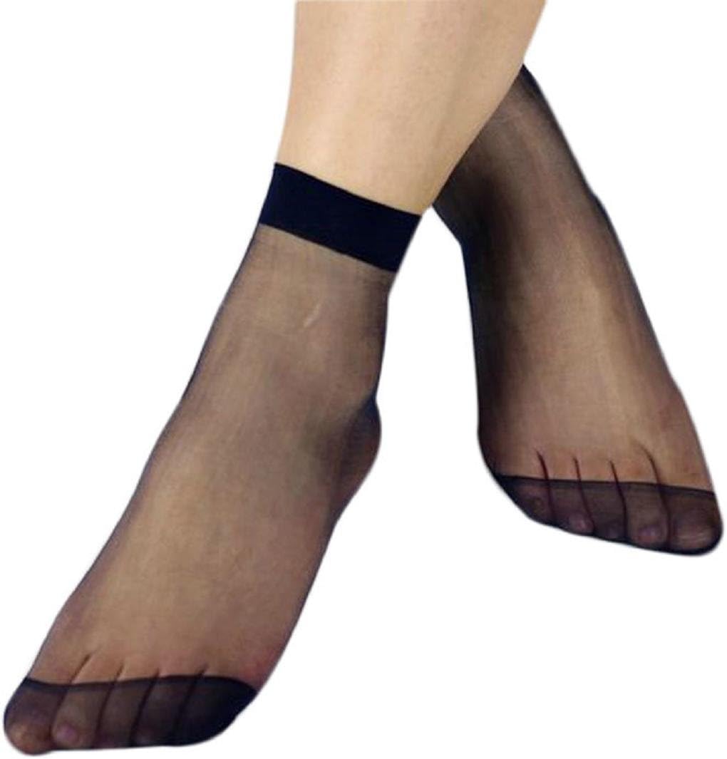 Mixca10 Pairs Summer Women's Socks Crystal Thin Transparent Thin Silk Comfort Socks