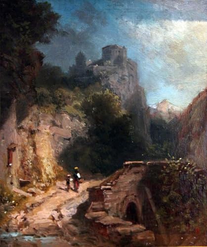 Affiche Artistique Paysage de montagne Carl Spitzweg Toile Salon 60x90cm