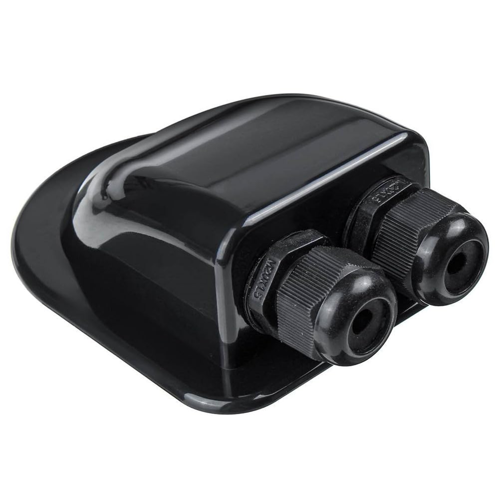Negro 2 piezas de pasador de techo, pasador de cable, resistente al agua, para instalación solar, autocaravana, barco, aire acondicionado