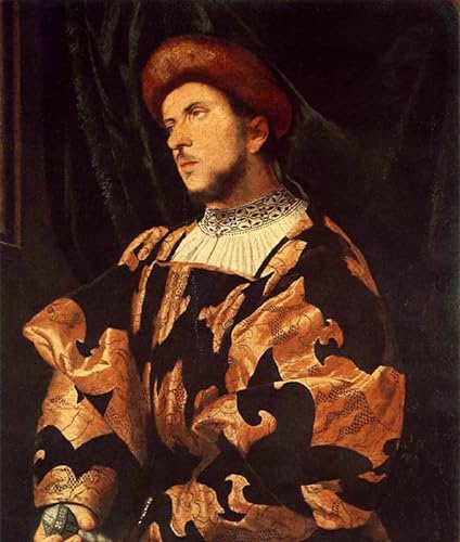 Tableau Portrait d'homme Romanino impression d'art sur toile 60x90cm