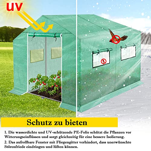 ️UISEBRT Gewächshaus Foliengewächshaus Winterfest mit Stahlfundament
